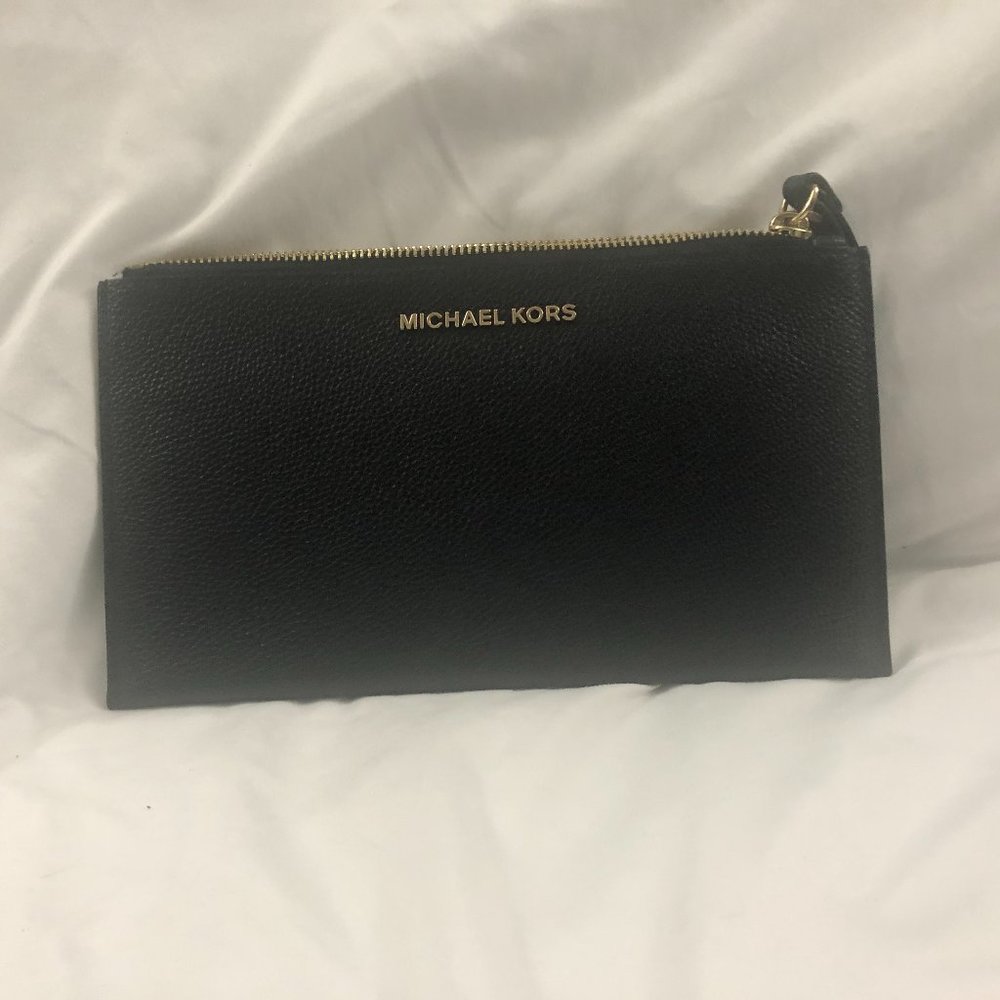 Michael Kors Black Leather Wristlet